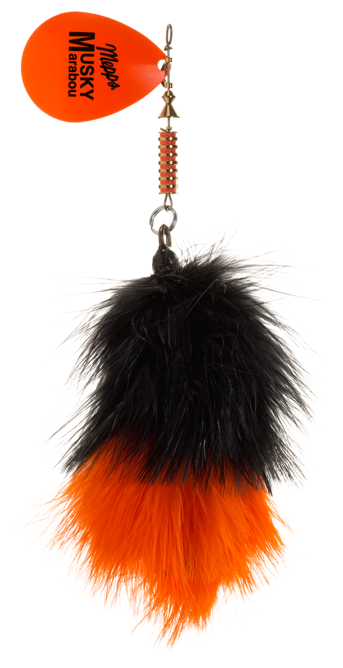 Mepps Musky Marabou Inline Spinnerbaits - Hot Orange-Black/Orange