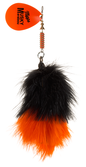 Mepps Musky Marabou Inline Spinnerbaits - Hot Orange-Black/Orange