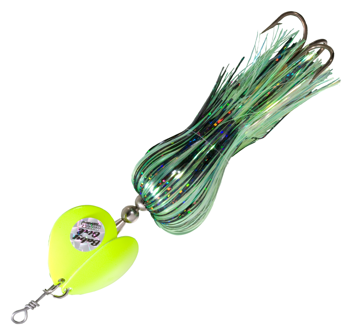 Musky Mayhem Baby Girl Spinner - 7" - Black Chartreuse/Chartreuse