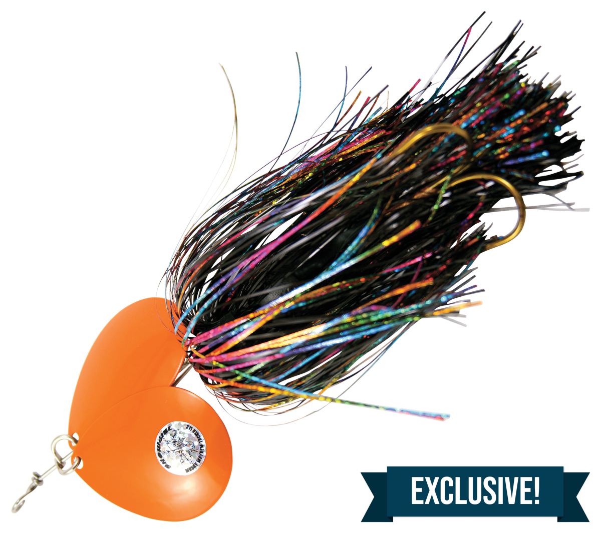 Musky Mayhem Tackle Double Showgirl Spinner - 7-1/2'' - Blackened Rainbow