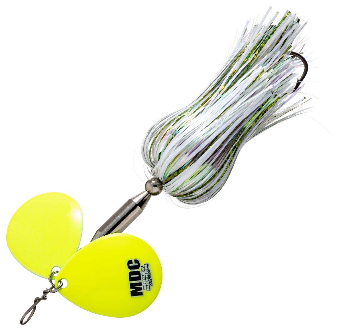 Musky Mayhem Tackle Micro Double Cowgirl Spinner - 3/4 oz. - White/Chartreuse