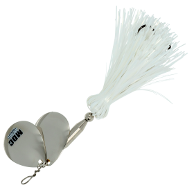 Musky Mayhem Tackle Micro Double Cowgirl Spinner - 3/4 oz. - White/Nickel