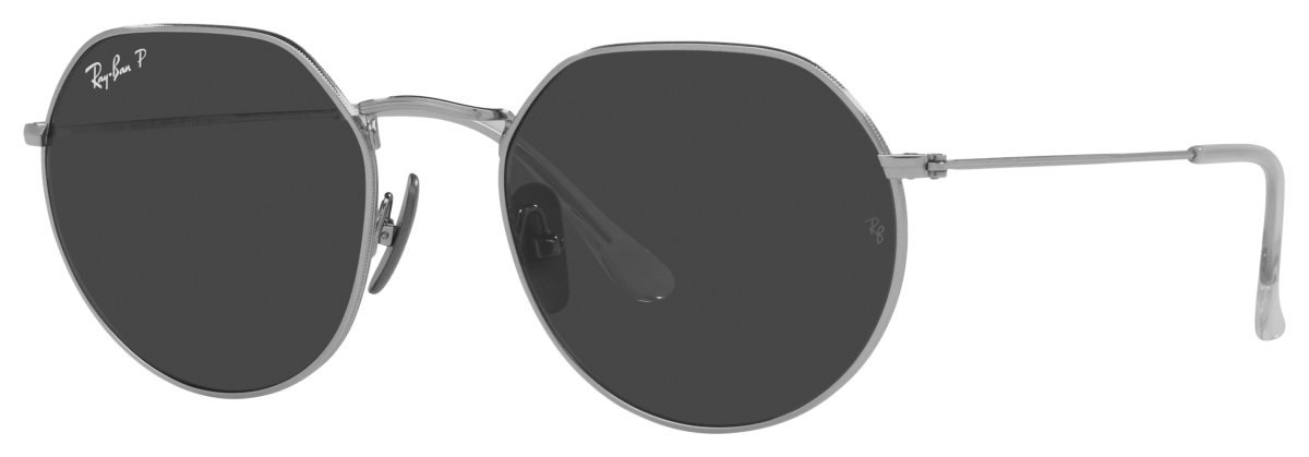 Ray-Ban Jack Titanium RB8165 Glass Polarized Sunglasses - Black/Silver - M