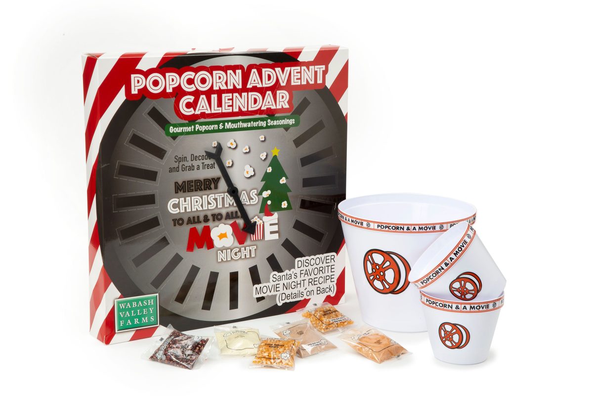 Wabash Valley Farms Seasons Greetings Popcorn Advent Calendar and Bowl Set