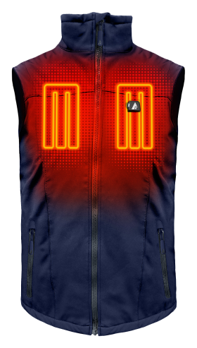 ActionHeat 5V Battery-Heated Softshell Vest for Men - Navy - M