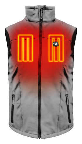 ActionHeat 5V Battery-Heated Softshell Vest for Men - Sharkskin Grey - L