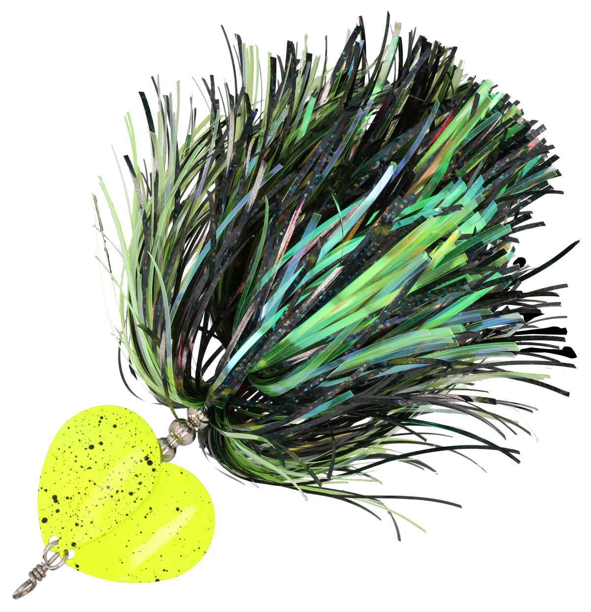 Bass Pro Shops XPS Muskie Bucktail Double-Blade Spinner - Black/Chartreuse