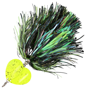 Bass Pro Shops XPS Muskie Bucktail Double-Blade Spinner - Black/Chartreuse