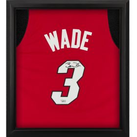 Dwyane Wade Miami Heat Autographed Mitchell & Ness Red Authentic Jersey Shadowbox