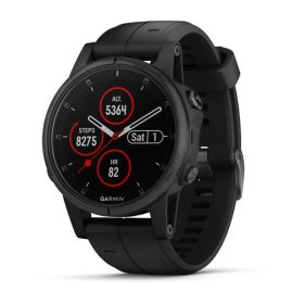 Garmin Fenix 5S Plus Multisport Watch - Sapphire - Black with Black Band