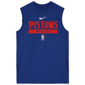 Jaden Ivey Detroit Pistons Player-Worn Blue Paris Sleeveless Shirt from the 2022-23 NBA Season
