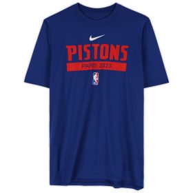 Jalen Duren Detroit Pistons Player-Worn Blue Paris Short Sleeve Shirt from the 2022-23 NBA Season