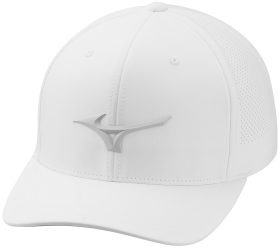 Mizuno Men's Tour Vent Adjustable Golf Hat, Spandex/Polyester in White
