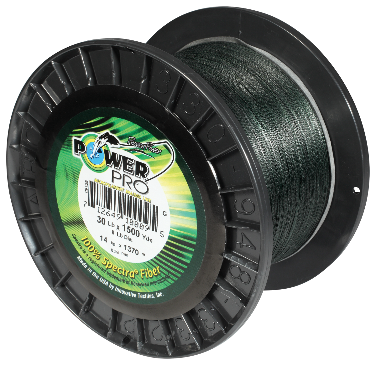 PowerPro 1500 Yard Braided Spectra Fiber Micro Filament Line - Moss Green - 30 lb.