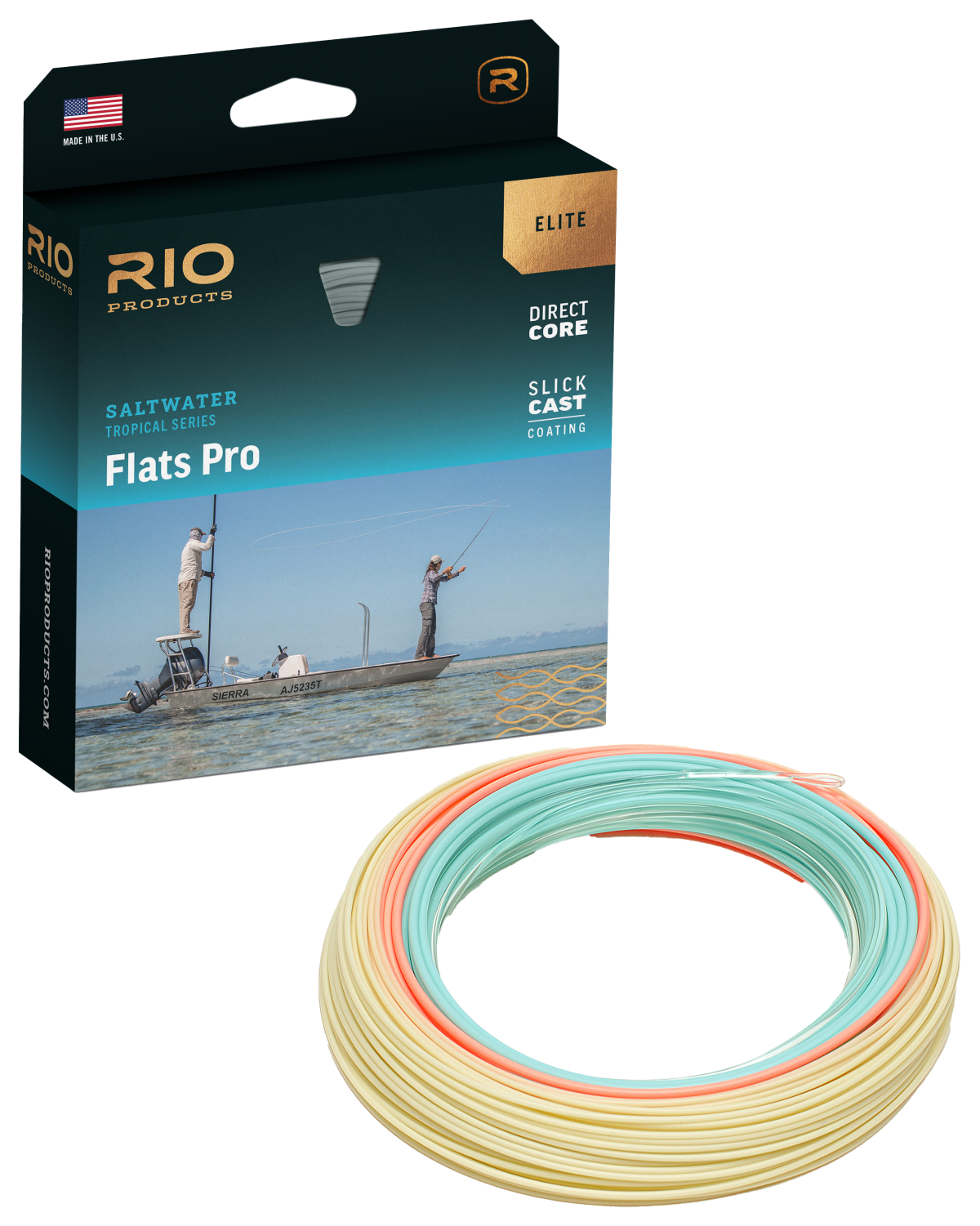 RIO Elite Flats Pro StealthTip Fly Line - Clear/Aqua/Orange/Sand - 10