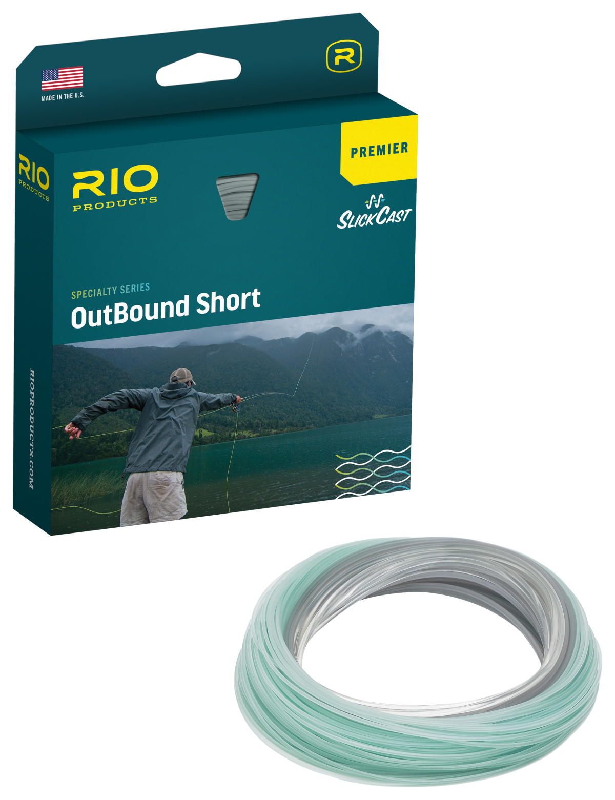 RIO OutBound Short Fly Line - Clear/Gray/Transparent Green - 12