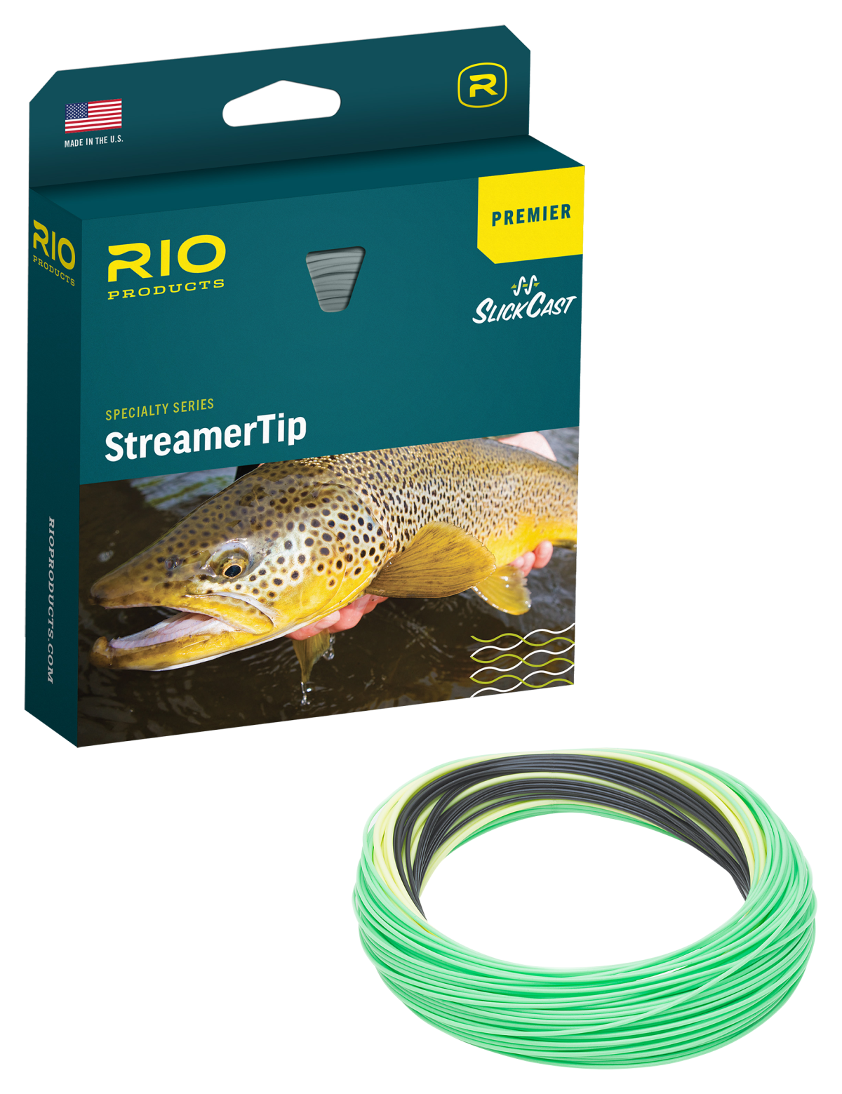 RIO Premier StreamerTip Fly Line - Black/Yellow/Pale Green - 7