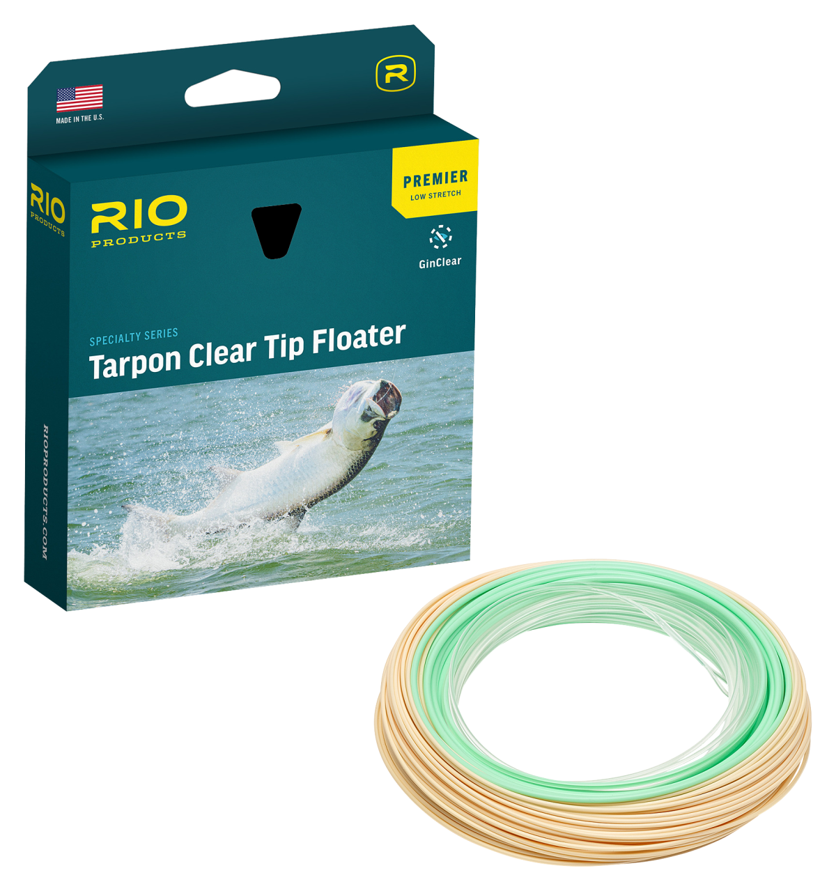 Rio Premier Tarpon Clear-Tip Floater Fly Line - Clear/Seafoam/Sand - Line Weight 11