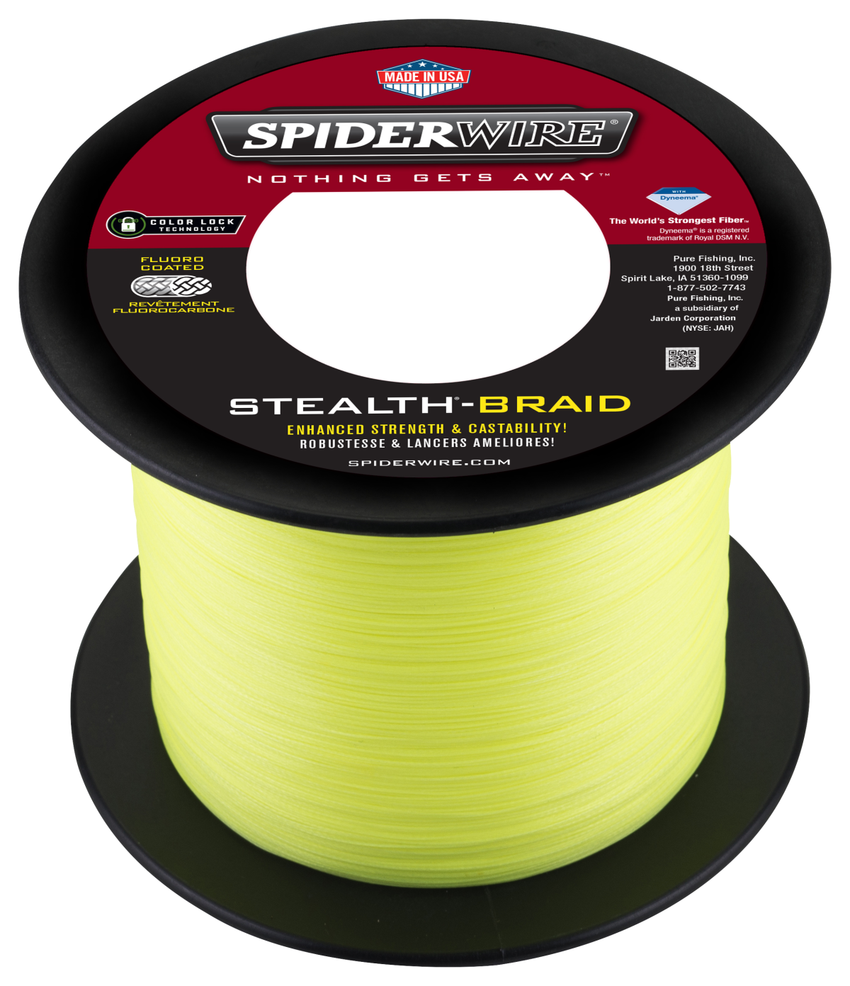 Spiderwire Stealth Braid Fishing Line - 1200 Yards - 100 lb. test - Hi-Vis Yellow