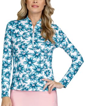 Tail Activewear Tail Women's Lovell Long Sleeve Golf Top, Spandex/Polyester in Spring Flora, Size XS