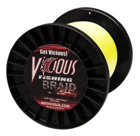 Vicious Fishing Standard Braid Fishing Line - Hi-Vis Yellow - 1500 Yards - 65 lb.