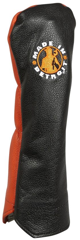 Winston Collection Leather Made In Detroit Hybrid Headcovers in Black/Orange