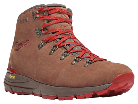 Danner Mountain 600 Suede Waterproof Hiking Boots for Men - Brown/Red - 10.5W