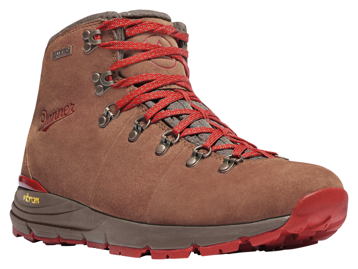 Danner Mountain 600 Suede Waterproof Hiking Boots for Men - Brown/Red - 11W