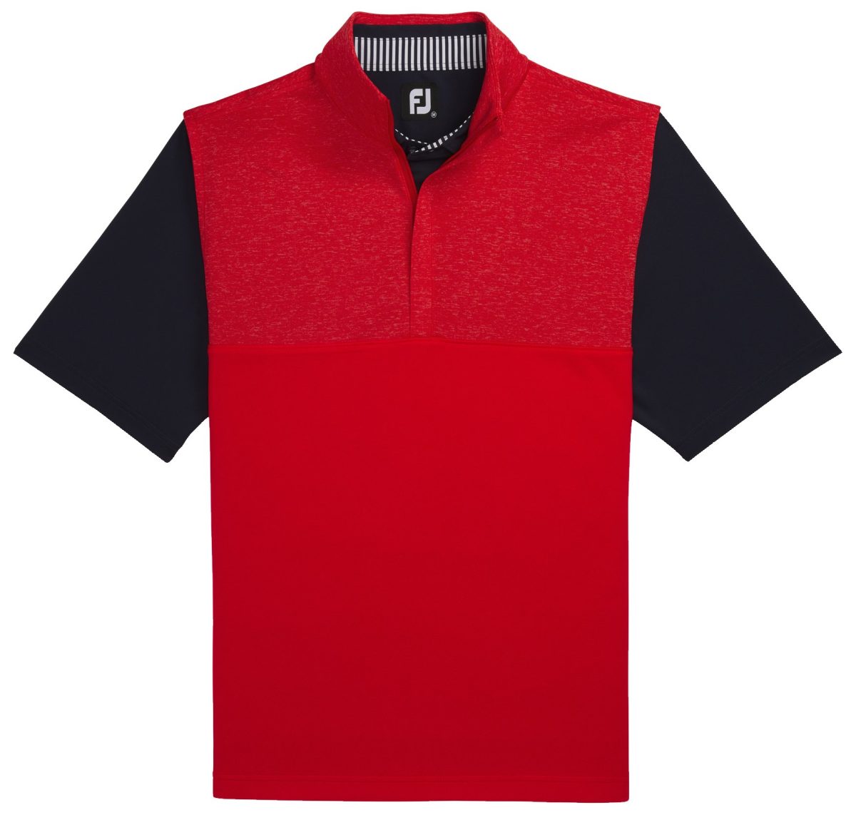 FootJoy Men's Heather Yoke Half-Zip Golf Vest in Red, Size S