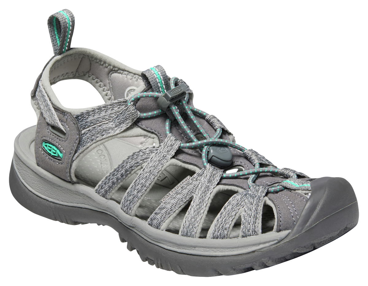 KEEN Whisper Sandals for Ladies - Grey/Peacock Green - 10M