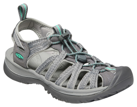 KEEN Whisper Sandals for Ladies - Grey/Peacock Green - 6.5M