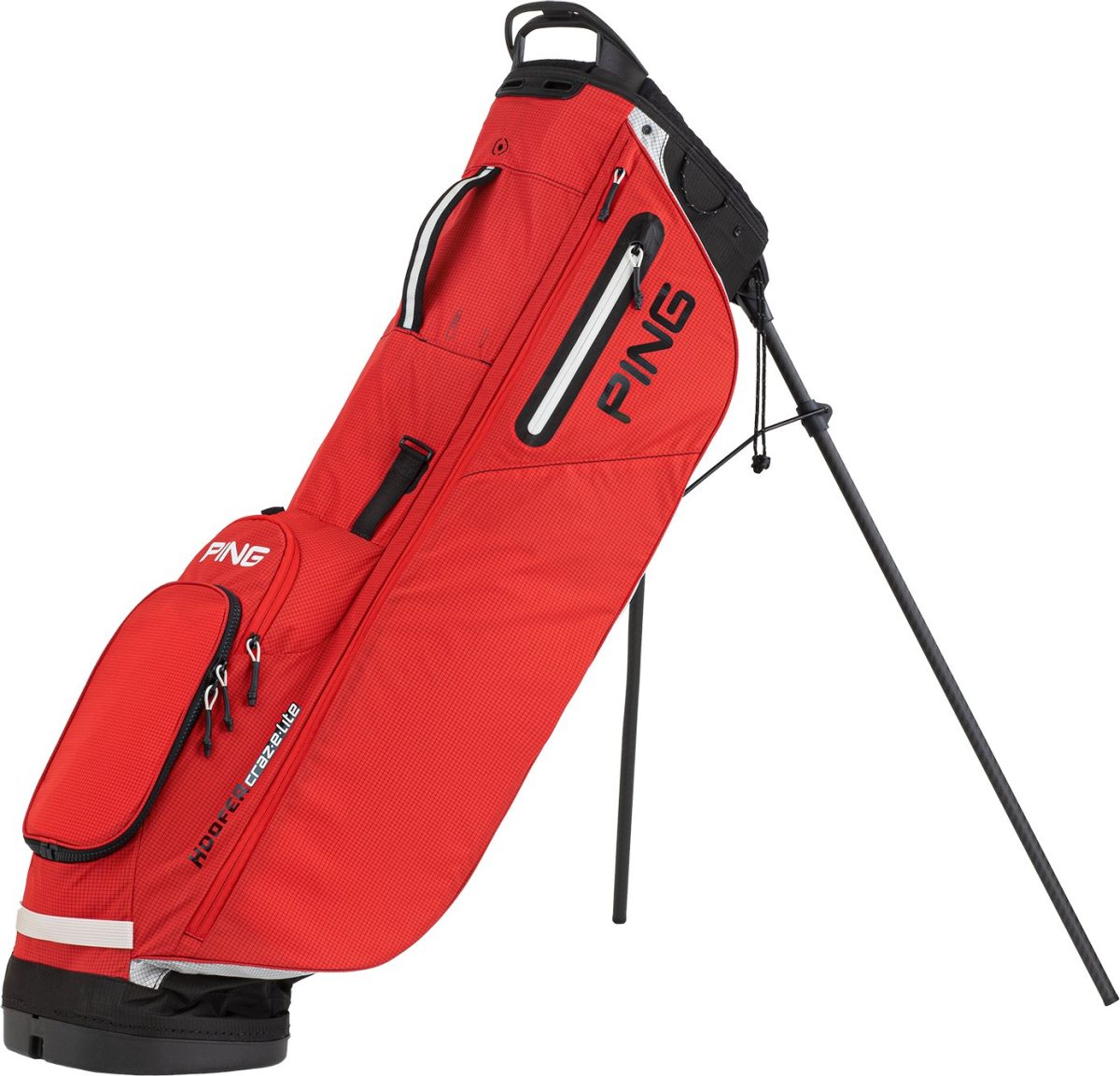 PING Hoofer Craze-E Lite Stand Bag 2023 in Red/Black/White