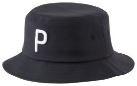Puma Men's Bucket P Golf Hat, 100% Polyester in Puma Black, Size S/M