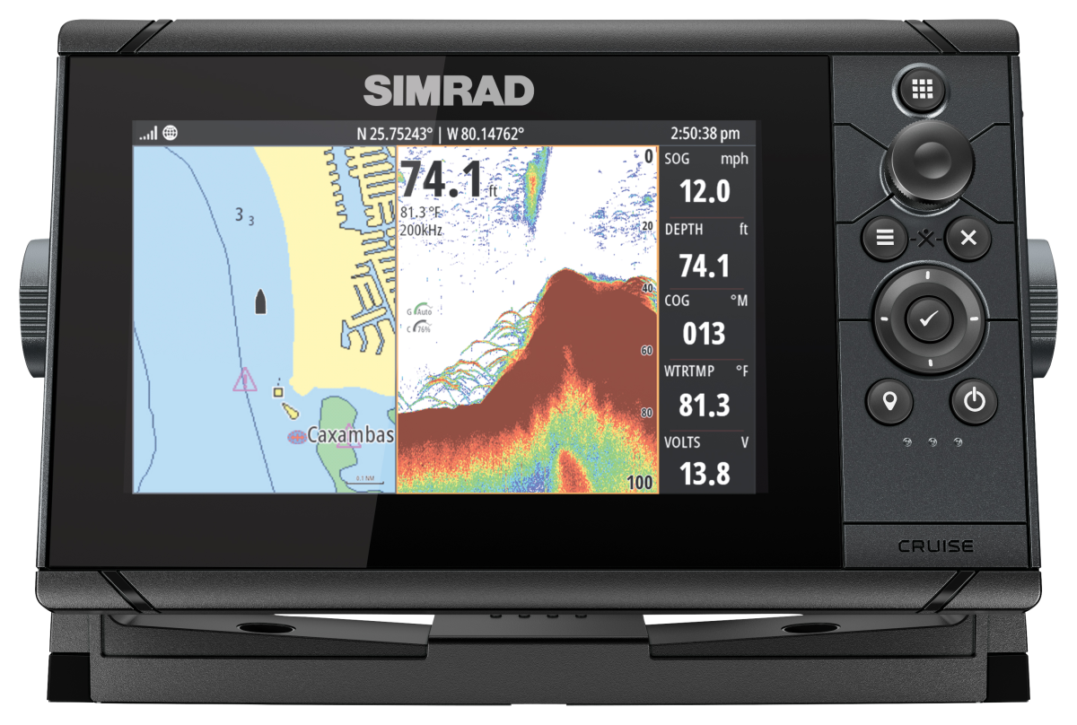 Simrad Cruise 7 Fish Finder/Chartplotter with US Coastal Map and 83/200 Transducer