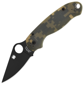 Spyderco Para 3 G-10 Digital Camo Black Blade Folding Knife