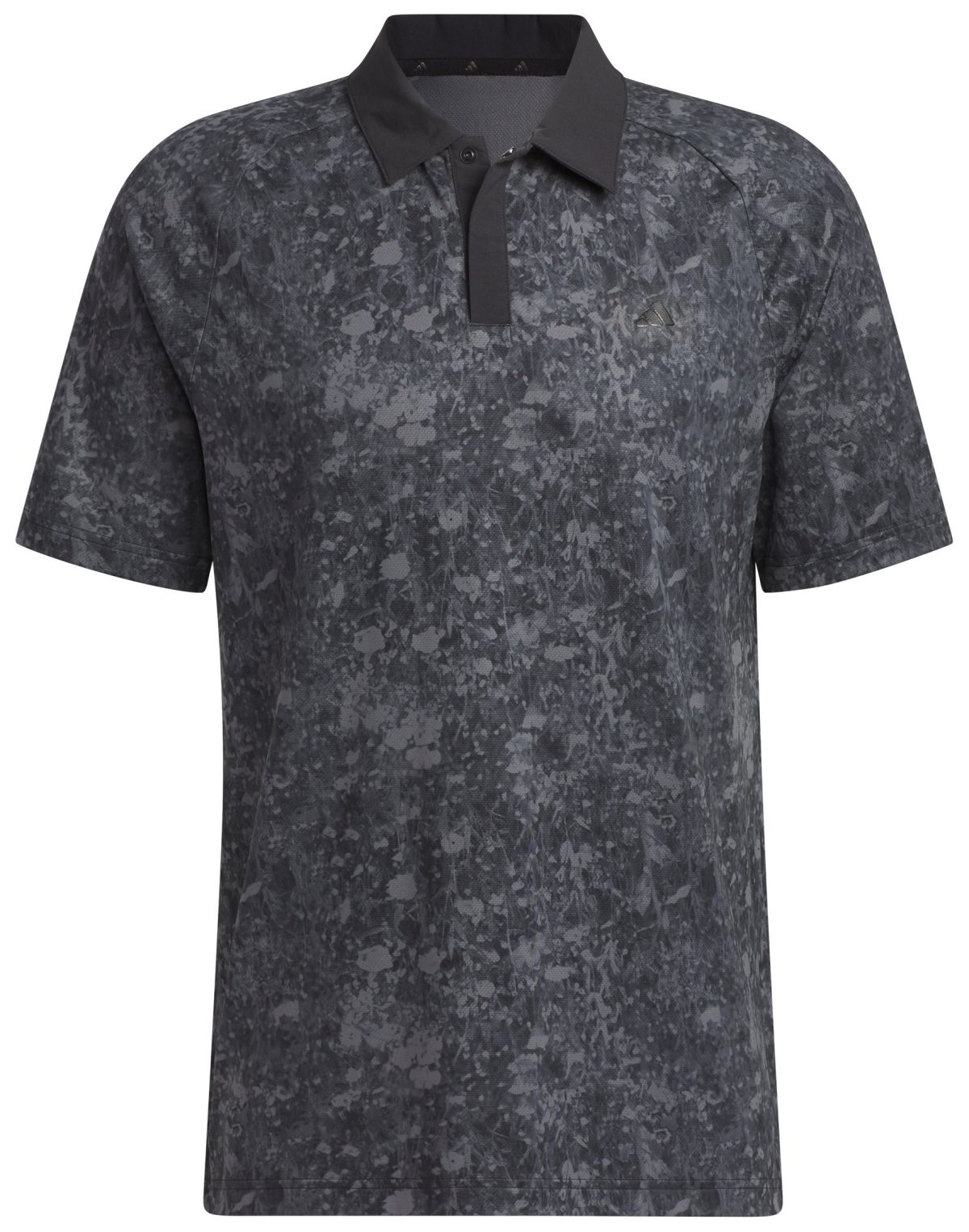 adidas Men's Ultimate365 Tour Mesh Print Golf Polo Shirt, Polyester/Elastane in Black/Grey Five, Size M