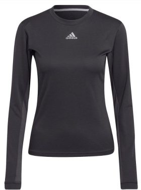 Adidas Women's FreeLift Long Sleeve Tennis Tee (Dark Grey)