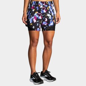 Brooks Chaser 5" 2-in-1 Shorts Women's Running Apparel Fast Floral Print