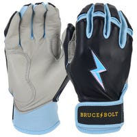 Bruce+Bolt Premium Pro Phillips Series Youth Short Cuff Batting Gloves in Blue Size Small