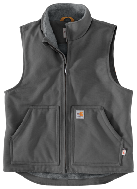 Carhartt Flame-Resistant Sherpa Lined Duck Vest for Men - Gravel - L