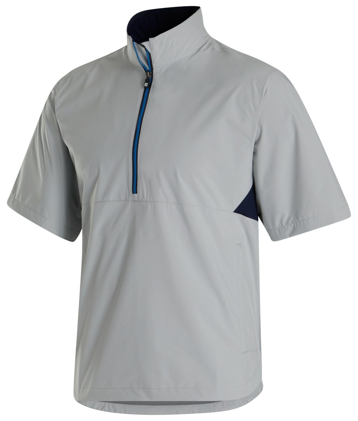 FootJoy Men's Hydrolite X Short Sleeve Golf Rain Shirt in Grey/Navy, Size S