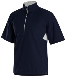 FootJoy Men's Hydrolite X Short Sleeve Golf Rain Shirt in Navy/White, Size S