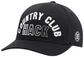 G/FORE Country Club Hack Stretch Twill Snapback Golf Hat 2023, Nylon/Spandex in Onyx
