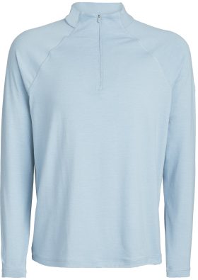 G/FORE Men's Luxe Quarter Zip Mid Layer Golf Pullover, Polyester/Elastane in Drizzle, Size 2XL