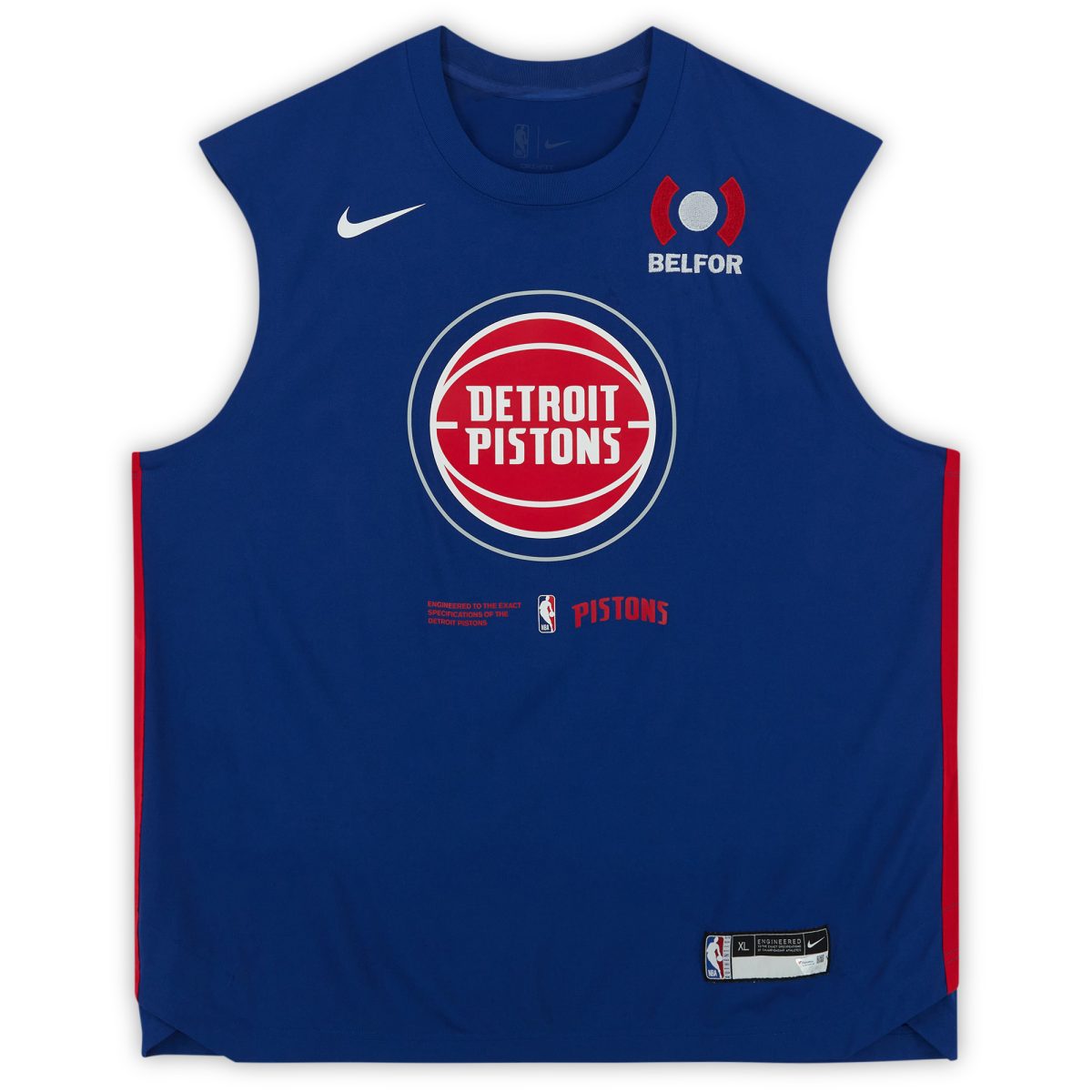 Jaden Ivey Detroit Pistons Player-Worn Blue Sleeveless Shirt from the 2022-23 NBA Season