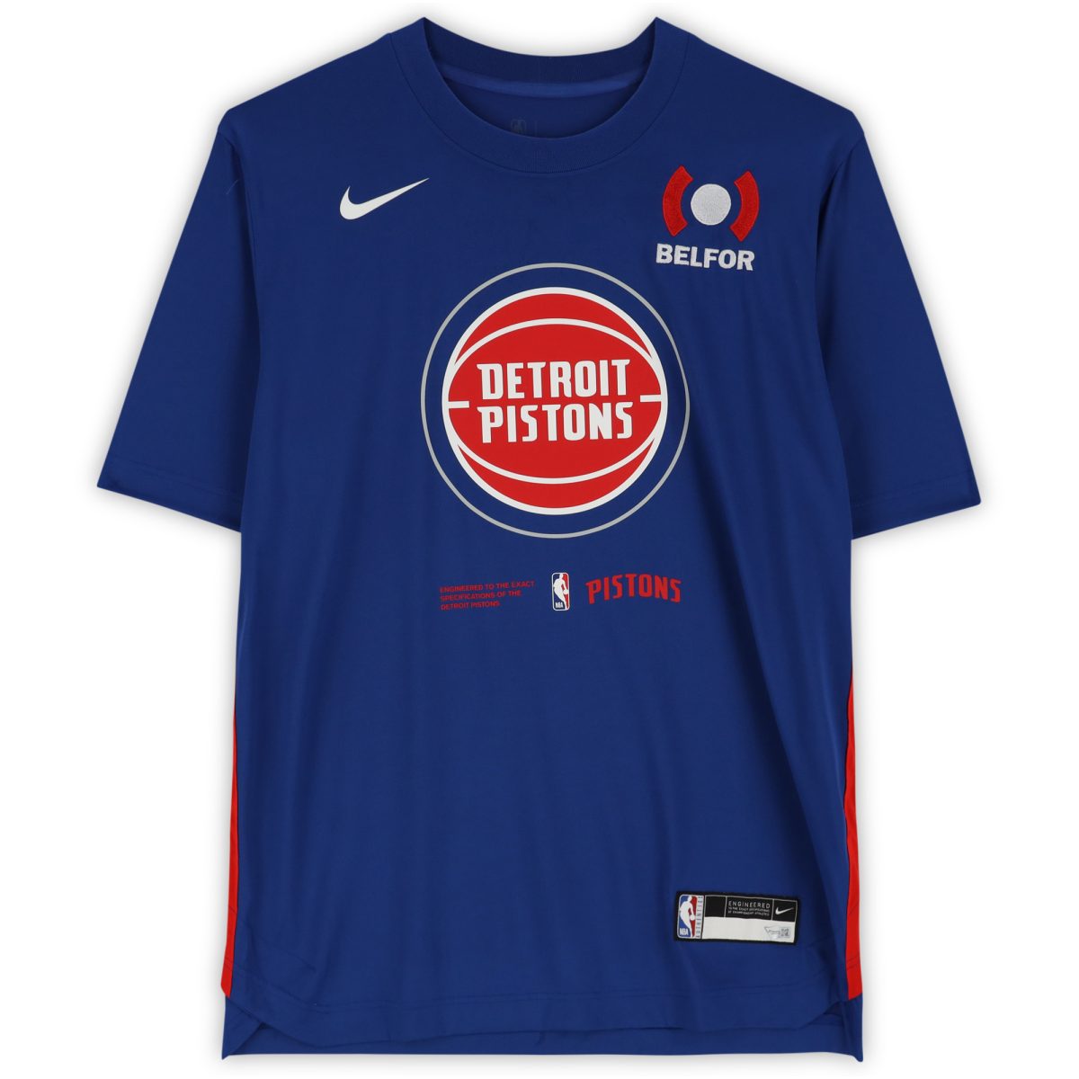 Jalen Duren Detroit Pistons Player-Worn Blue Short Sleeve Shirt from the 2022-23 NBA Season