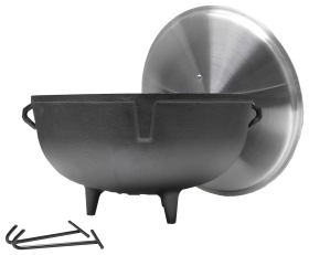 King Kooker Pre-Seasoned 5-Gallon Cast Iron Jambalaya Pot with Feet and Lifting Hooks