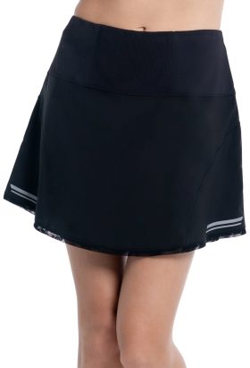 Lucky In Love Women's Tech Flight Short Golf Skort, Spandex/Polyester in Black, Size M