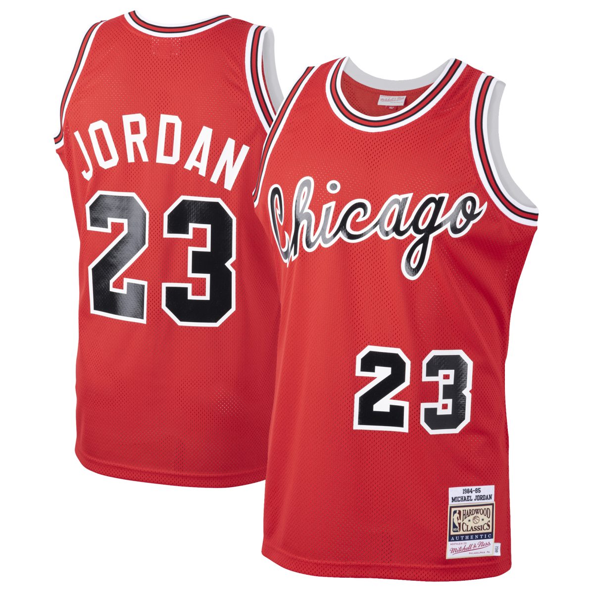 Men's Mitchell & Ness Michael Jordan Red Chicago Bulls 1984-85 Hardwood Classics Rookie Authentic Jersey