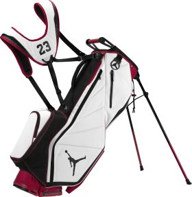 Nike Men's Air Jordan Fadeaway 6-Way Golf Stand Bag 2023, 100% Polyester in Varsity Red/White/Black